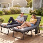 Outsunny Folding Sun Lounger – 5 Position Garden Recliner with Cushions - Image 18