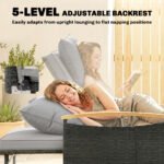 Outsunny Double Rattan Garden Daybed – Adjustable Chaise Lounger with Storage Ottoman - Image 14