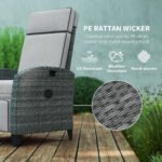 Outsunny Outdoor Recliner Chair – Adjustable Backrest & Footrest with Cushion & Side Tray - Image 23
