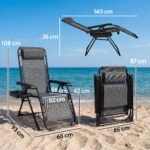 Outsunny Zero Gravity Reclining Garden Chair – Folding Sun Lounger with Cushion, Headrest & Cup Holder, Dark Grey - Image 3
