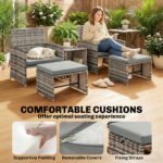 Outsunny 6-Piece Rattan Garden Furniture Set – Space-Saving Patio Chairs & Tables - Image 17