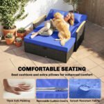 Outsunny Double Rattan Garden Daybed – Adjustable Chaise Lounger with Storage Ottoman - Image 6