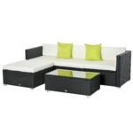 Outsunny 4-Seater Rattan Garden Sofa Set – Luxury Outdoor Wicker Patio Furniture