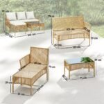 Outsunny Rattan Corner Sofa Set – 3 Piece Garden Lounge Set with Chaise, Table & Cushions - Image 12