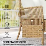 Outsunny Rattan Corner Sofa Set – 3 Piece Garden Lounge Set with Chaise, Table & Cushions - Image 14