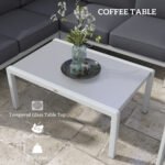 Outsunny 5 Piece Aluminium Garden Corner Sofa Set – 6 Seater Patio Furniture with Cushions & Glass Table - Image 15