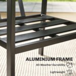 Outsunny Aluminium Garden Furniture Set – 4 Seater Patio Set with Loveseat, Armchairs & Slatted Table - Image 4