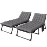 Outsunny Folding Sun Lounger – 5 Position Garden Recliner with Cushions - Image 10