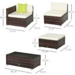 Outsunny 4-Seater Rattan Garden Sofa Set – Luxury Outdoor Wicker Patio Furniture - Image 12