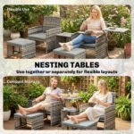 Outsunny 6-Piece Rattan Garden Furniture Set – Space-Saving Patio Chairs & Tables - Image 14