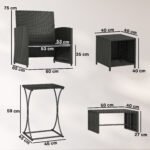 Outsunny 6-Piece Rattan Garden Furniture Set – Space-Saving Patio Chairs & Tables - Image 3