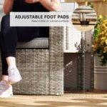 Outsunny Rattan Garden Furniture Set – 6 Piece Nesting Patio Set with Loveseat, Chairs, Table & Footstools, Dark Grey - Image 9