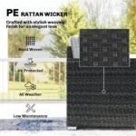 Outsunny 5 Seater Rattan Garden Furniture Set – Wide Armrests, Cushions & Pillows, Dark Grey - Image 5
