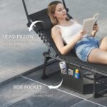 Outsunny Folding Sun Lounger with Canopy – Reclining Sunbed with Cushion, Side Pocket & Carry Handle - Image 54