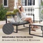 Outsunny 5 Piece Aluminium Garden Corner Sofa Set – 6 Seater Patio Furniture with Cushions & Glass Table - Image 5