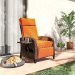 Outsunny Outdoor Recliner Chair – Adjustable Backrest & Footrest with Cushion & Side Tray - Image 36