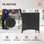Outsunny 4 Seater Rattan Garden Furniture Set – Loveseat, 2 Armchairs, Glass Coffee Table, Cushions, - Image 14
