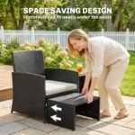 Outsunny 6-Piece Rattan Garden Furniture Set – Space-Saving Patio Chairs & Tables - Image 4