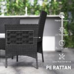 Outsunny 4 Seater Rattan Garden Furniture Set – Loveseat, 2 Armchairs, Glass Coffee Table, Cushions, - Image 23