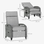 Outsunny Outdoor Recliner Chair – Adjustable Backrest & Footrest with Cushion & Side Tray - Image 21