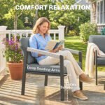 Outsunny Aluminium Garden Furniture Set – 4 Seater Patio Set with Loveseat, Armchairs & Slatted Table - Image 8