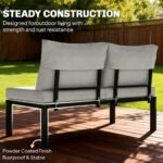 Outsunny 6 Piece Rattan Garden Corner Sofa Set – Loveseat, Sofa with Side Table & Coffee Table - Image 7
