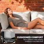 Outsunny 6 Piece Rattan Garden Corner Sofa Set – Loveseat, Sofa with Side Table & Coffee Table - Image 5