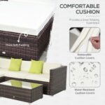 Outsunny 4-Seater Rattan Garden Sofa Set – Luxury Outdoor Wicker Patio Furniture - Image 14
