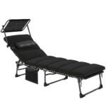 Outsunny Folding Sun Lounger with Canopy – Reclining Sunbed with Cushion, Side Pocket & Carry Handle - Image 37
