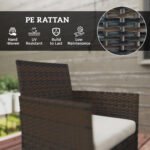 Outsunny 4 Seater Rattan Garden Furniture Set – Loveseat, 2 Armchairs, Glass Coffee Table, Cushions, - Image 5