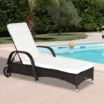 Outsunny Rattan Sun Lounger Recliner – Adjustable Garden Chair with Headrest & Fire Retardant Cushion - Image 2