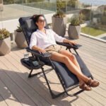 Outsunny Zero Gravity Reclining Garden Chair – Folding Sun Lounger with Cushion, Headrest & Cup Holder, Dark Grey - Image 2