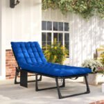 Outsunny Folding Sun Lounger – 5 Position Garden Recliner with Cushions - Image 20