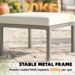 Outsunny 3 Piece Garden Dining Set – 3 Seater Sofa, Footstool & Coffee Table with Cushions - Image 7