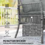 Outsunny Rattan Corner Sofa Set – 3 Piece Garden Lounge Set with Chaise, Table & Cushions - Image 5