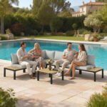 Outsunny 6 Piece Rattan Garden Corner Sofa Set – Loveseat, Sofa with Side Table & Coffee Table - Image 9