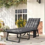 Outsunny Folding Sun Lounger – 5 Position Garden Recliner with Cushions - Image 29