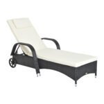 Outsunny Rattan Sun Lounger Recliner – Adjustable Garden Chair with Headrest & Fire Retardant Cushion - Image 19