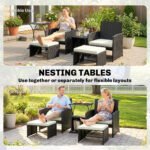 Outsunny 6-Piece Rattan Garden Furniture Set – Space-Saving Patio Chairs & Tables - Image 5