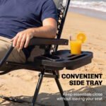 Outsunny Zero Gravity Reclining Garden Chair – Folding Sun Lounger with Cushion, Headrest & Cup Holder, Dark Grey - Image 9