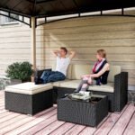 Outsunny 3 Piece Rattan Garden Corner Sofa Set with Cushions – Outdoor Patio Furniture, - Image 16