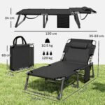 Outsunny Folding Sun Lounger – 5 Position Garden Recliner with Cushions - Image 30