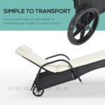 Outsunny Rattan Sun Lounger Recliner – Adjustable Garden Chair with Headrest & Fire Retardant Cushion - Image 25
