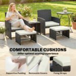 Outsunny 6-Piece Rattan Garden Furniture Set – Space-Saving Patio Chairs & Tables - Image 8