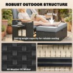 Outsunny Double Rattan Garden Daybed – Adjustable Chaise Lounger with Storage Ottoman - Image 16