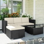 Outsunny 3 Piece Rattan Garden Corner Sofa Set with Cushions – Outdoor Patio Furniture, - Image 17