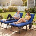 Outsunny Folding Sun Lounger – 5 Position Garden Recliner with Cushions - Image 9