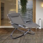 Outsunny Orbital Zero Gravity Sun Lounger – Foldable Rocking Patio Chair with Pillow & Outdoor Comfort Design - Image 2