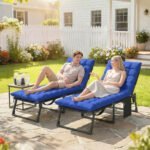 Outsunny Folding Sun Lounger – 5 Position Garden Recliner with Cushions - Image 2