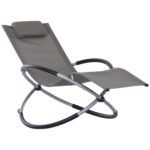 Outsunny Orbital Zero Gravity Sun Lounger – Foldable Rocking Patio Chair with Pillow & Outdoor Comfort Design